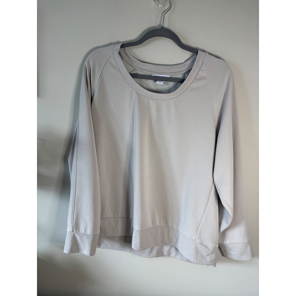 Athleta Seasoft Scoop Neck Sweatshirt Light Gray Modal Blend Pullover 1X FA21